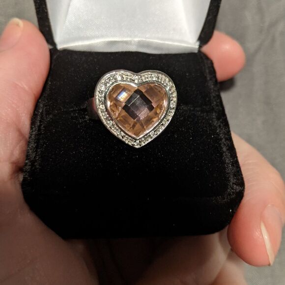 Jewelry - Sterling Silver and Pink Stone heart